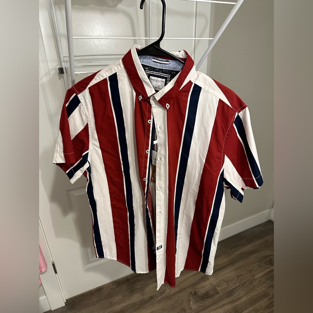 NEW Denim and flowers men short sleeve button up